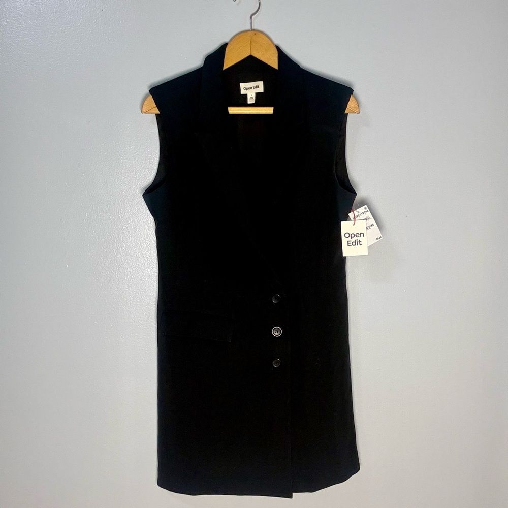 Open Edit Black Sleeveless Mini Dress